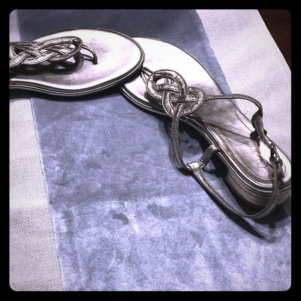 Beautiful pewter dressed sandal
